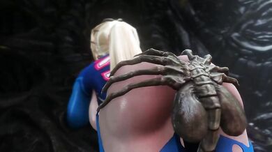Space Bitch Gets Gangbanged by Alien Monsters in 'Samus Getting Teamed' (noname55)