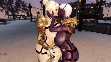 Two Horny Hermaphrodite Dark Elves Enjoying a Sexy Plump Partner