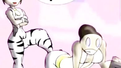 Nina and Anna's Frenzied Crotch Kicking Orgy in 'Nuts vs Guts Remake'