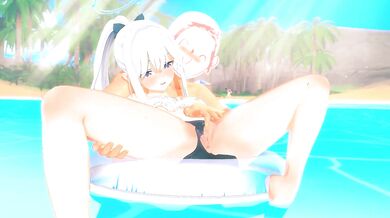 Miyako's Sexual Encounter on the Sandy Shores [Peek-Eye]
