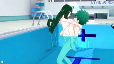 My Hero Academia - Tsuyu Asuis Pool Party with Izuku Midoriya gets hot and steamy