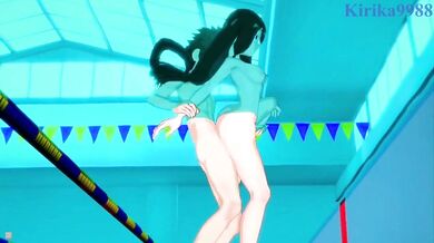 My Hero Academia - Tsuyu Asuis Pool Party with Izuku Midoriya gets hot and steamy