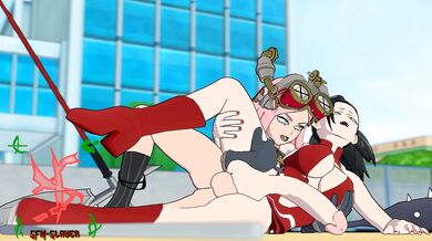 Mei Hatsume and Momo Yaoyorozu's Lesbian Fuck Fest