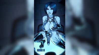 Futa Cortana's Hard Play - Masturbating with Skin Edit and Cum Blast