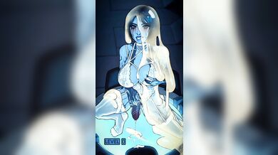 Futa Cortana's Hard Play - Masturbating with Skin Edit and Cum Blast