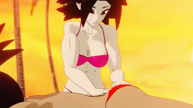 Kale and Caulifla at the beach