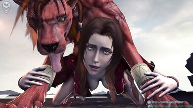 Pleasuring Aerith with Red XIII's Huge Member in High Definition