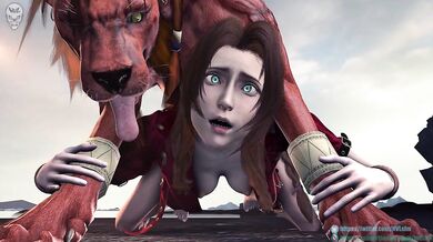 Pleasuring Aerith with Red XIII's Huge Member in High Definition