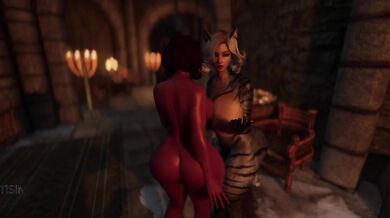 Busty Kitties Take On The Dragonborn