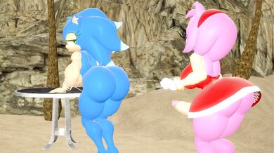 Sonic Boobs and Amy Ass on the Beach with Lewdgear