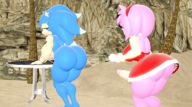 Sonic Boobs and Amy Ass on the Beach with Lewdgear