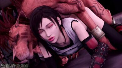Tifa and Red XIII have a passionate night of hot sex with each other while being watched by Arnold Schwarzenegger in this XXX parody video