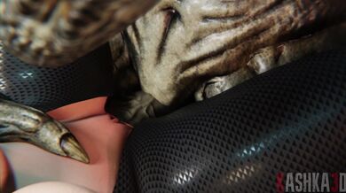 Gwen's Slutty Threesome with the Lizardman and His Long Tail