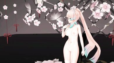 Unwrap the Sexy Kokomi with Explosive Impact as She Dances in Her Revealing Outfit and Clear Blue Eyes