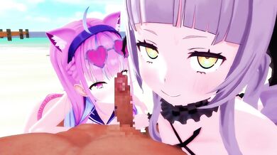 Aqua and Shion's Steamy Threesome