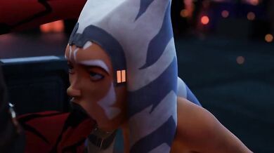 Ahsoka received a facial from Darth Maul's Sith lightsaber.