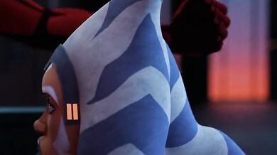 Ahsoka received a facial from Darth Maul's Sith lightsaber.