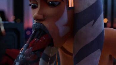 Ahsoka received a facial from Darth Maul's Sith lightsaber.