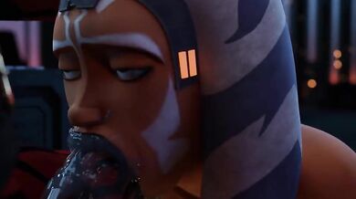 Ahsoka received a facial from Darth Maul's Sith lightsaber.