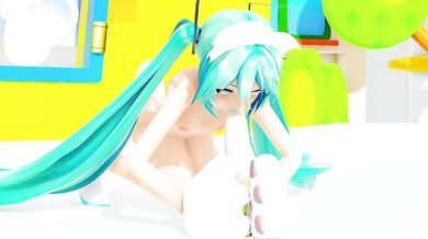 Horny Miku and Rin Have Catplay With Each Other