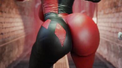 Batmans assistant, Harley Quinn, strips down and shakes her booty in a sexy twerk dance