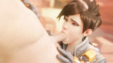 Busty Tracer's Desperate Pleasure with Big-Dicked Bewyx as Payment for a Lost Bet