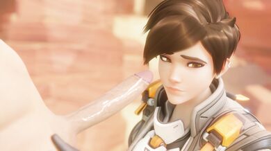 Busty Tracer's Desperate Pleasure with Big-Dicked Bewyx as Payment for a Lost Bet
