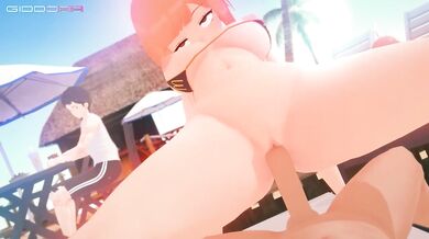 MILF on the beach with big tits