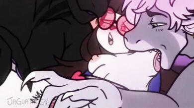 Lusty Bunnies take on a human partner for an intense and wild ménage à trois