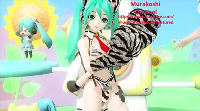 A sexy lady with cat ears and a switch in her panties