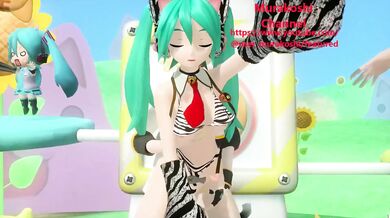 A sexy lady with cat ears and a switch in her panties