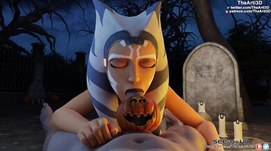 Ahsoka's Slutty Halloween Blowjob Orgy