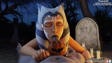 Ahsoka's Slutty Halloween Blowjob Orgy
