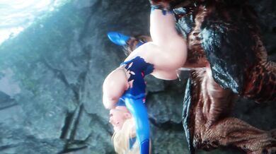 Space Bounty Hunter Samus Gets Stuffed with Monstrous Load by Khnum