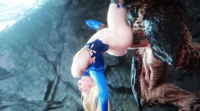 Space Bounty Hunter Samus Gets Stuffed with Monstrous Load by Khnum