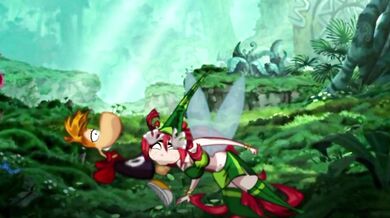 Rayman is getting a blowjob from the mysterious Betilla, in a scene straight out of a hentai porn video