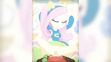 Shaven Pink Fluttershy Rears Up for Anal Invasion