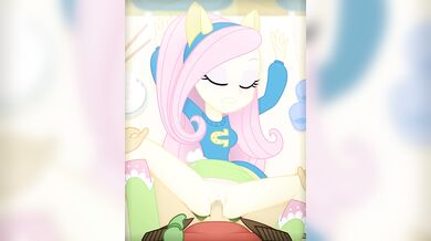 Shaven Pink Fluttershy Rears Up for Anal Invasion