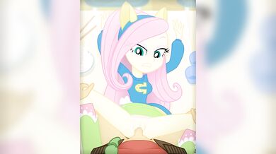Shaven Pink Fluttershy Rears Up for Anal Invasion