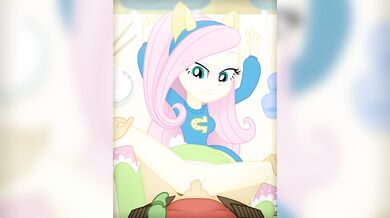 Shaven Pink Fluttershy Rears Up for Anal Invasion