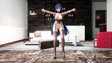 Mei's Honkai Impact: Exploring New Heights with Blue Haired Beauty in a 3D MMD Hentai Dancing Fiesta!