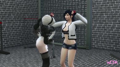 Tifa Lockhart's Forbidden Desires Fulfilled by Nier Automata 2B's Dominant Lust