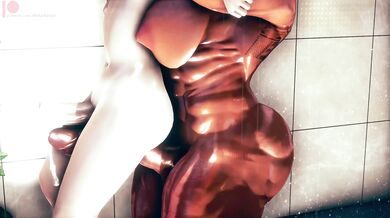 Futa Twins' Steamy Shower Fuckfest [LuckyLynx]