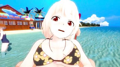 Big-boobed Japanese beauty Chisato Nishikigi strips and fucks in this mind-blowing MMD anime porn!