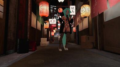 Jailbait Wolfgirl strips down and shows off her tight teen body in a shady back alley.