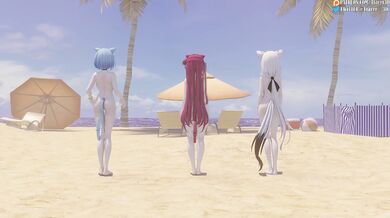 Yukihana's Lamia-like Shirakami, Fubuki and Houshou in a Marine Orgy with Virtual YouTuber Catallena (60FPS)