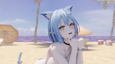 Yukihana's Lamia-like Shirakami, Fubuki and Houshou in a Marine Orgy with Virtual YouTuber Catallena (60FPS)