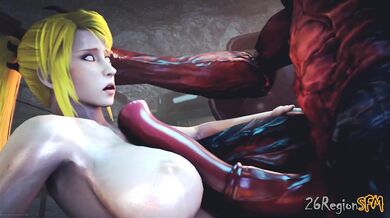Samus: The Armored Whore gets her Big Boobs Fucked in a Hentai World
