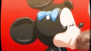 Minnie Mouse gets blown by a horny dick