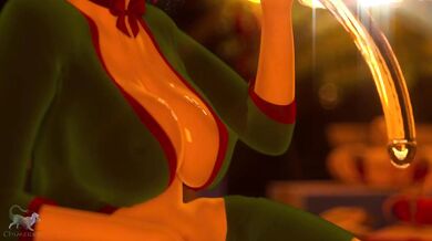 Sexy Christmas Elf Blowjobs and Self-Penetration with Massive Dong